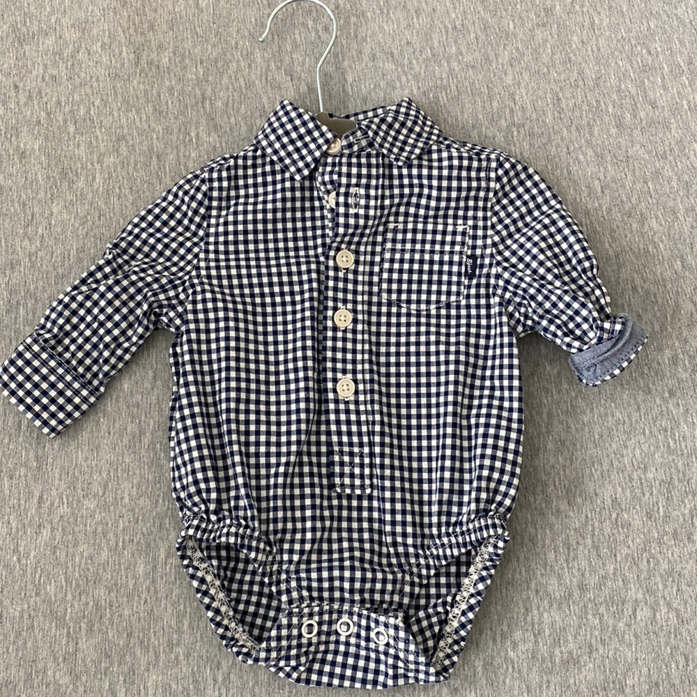 3 month collared button up